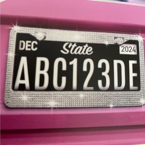 Silver Bling License Plate Frame